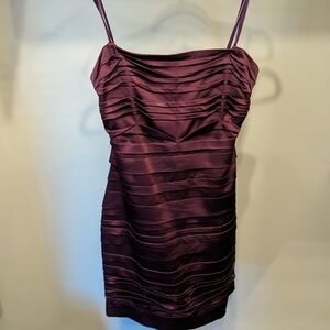 Strapless purple dress